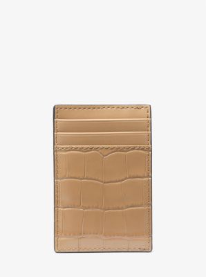 Hudson Crocodile-Embossed Leather Card Case image number 1