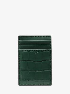 Hudson Crocodile-Embossed Leather Card Case image number 1