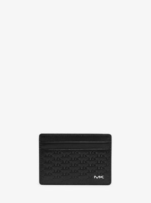Jet Set Men's Logo Embossed-Leather Card Case