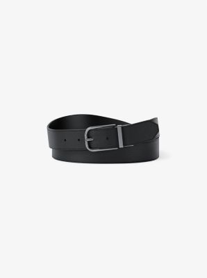 Michael Kors Reversible Leather Belt In Black