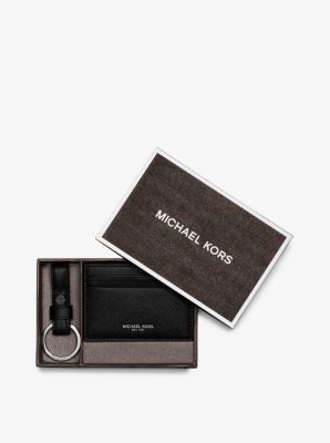 Leather Card Case and Key Fob Set