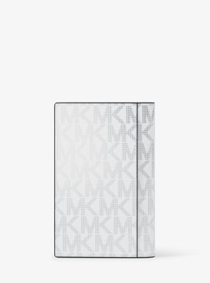 Porta carte di credito pieghevole Hudson con logo metallizzato