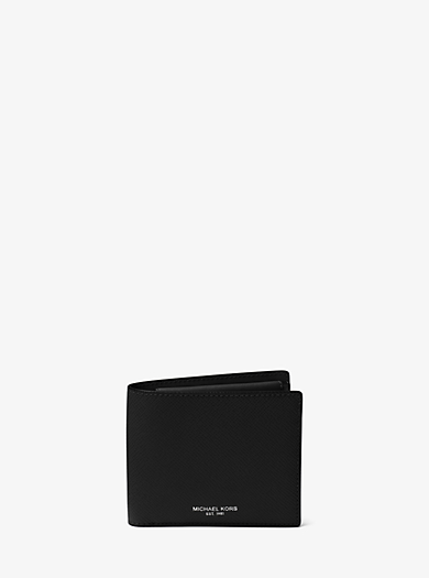 Homme Accessoires Portefeuilles et porte-cartes Portefeuille compact Greyson à logo avec compartiment à monnaie Toile Michael Kors pour homme en coloris Noir 