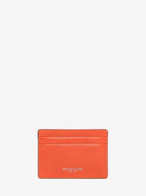 Saint Laurent Star Embossed Card Holder in Blue