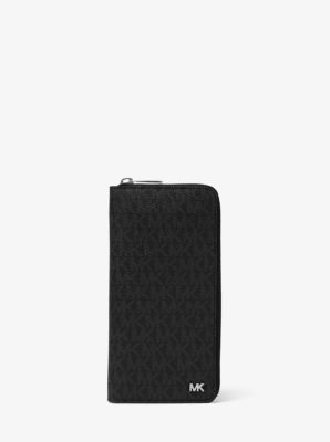 mk jet set zip around wallet black