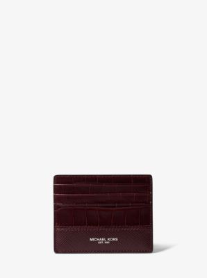 Harrison Crocodile-Embossed Leather Card Case