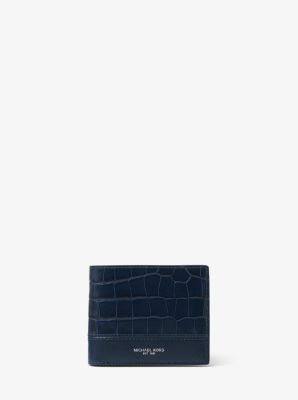 Harrison Crocodile-Embossed Leather ID Billfold Wallet | Michael Kors