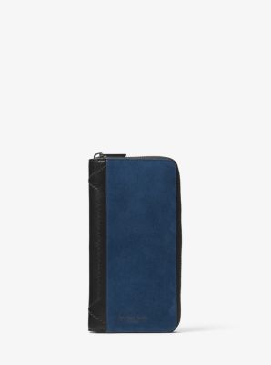 Portefeuille Henry en su&egrave;de &agrave; fermeture &eacute;clair tout autour