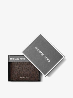 Michael Kors Mens Logo Belt and Billfold 3 in 1 Wallet Gift Box Set In Black