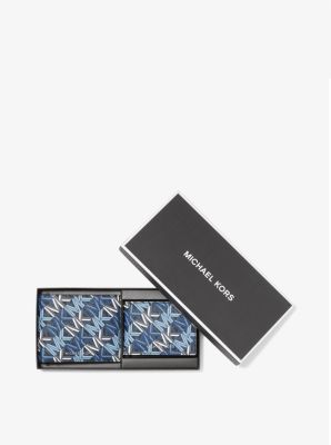 Harrison Graphic Logo Billfold Wallet With Passcase in AZUL OSCURO MULTICOLOR | Michael Kors