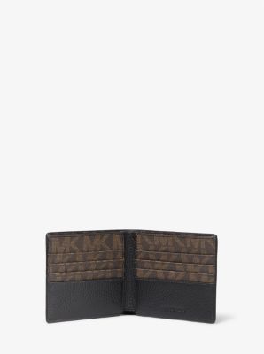 Hudson Logo-Trimmed Pebbled Leather Billfold Wallet