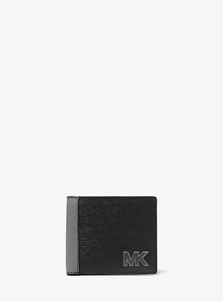 MK Hudson Two-Tone Leather Billfold Wallet - Black - Michael Kors