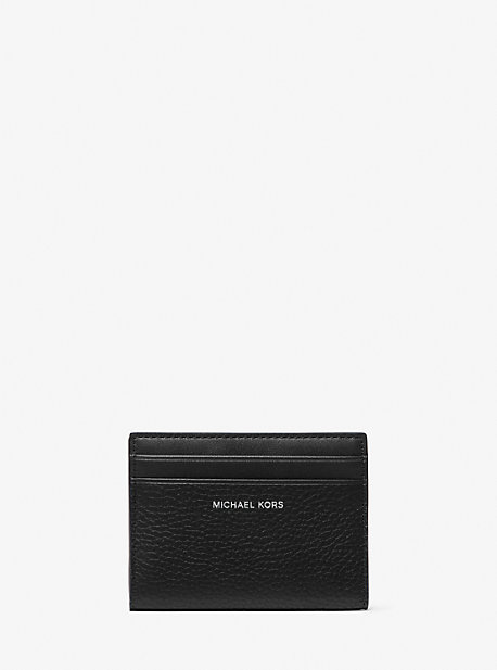 MK Hudson Pebbled Leather Bifold Wallet - Black - Michael Kors