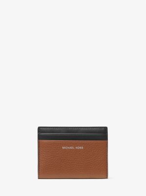 MK Hudson Pebbled Leather Bifold Wallet - Brown - Michael Kors