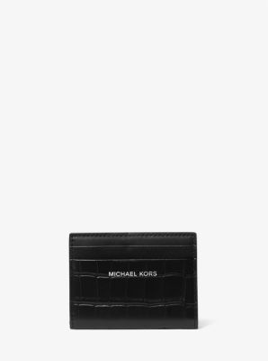 Bifold wallet in embossed leather