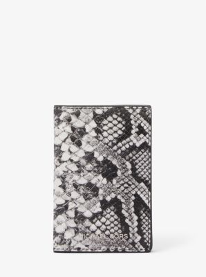 Varick Snake-Embossed Leather Bi-Fold Card Case image number 0