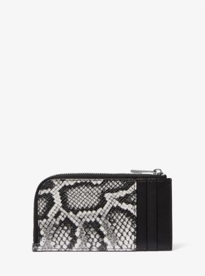 Embossed Zipped Wallet Black