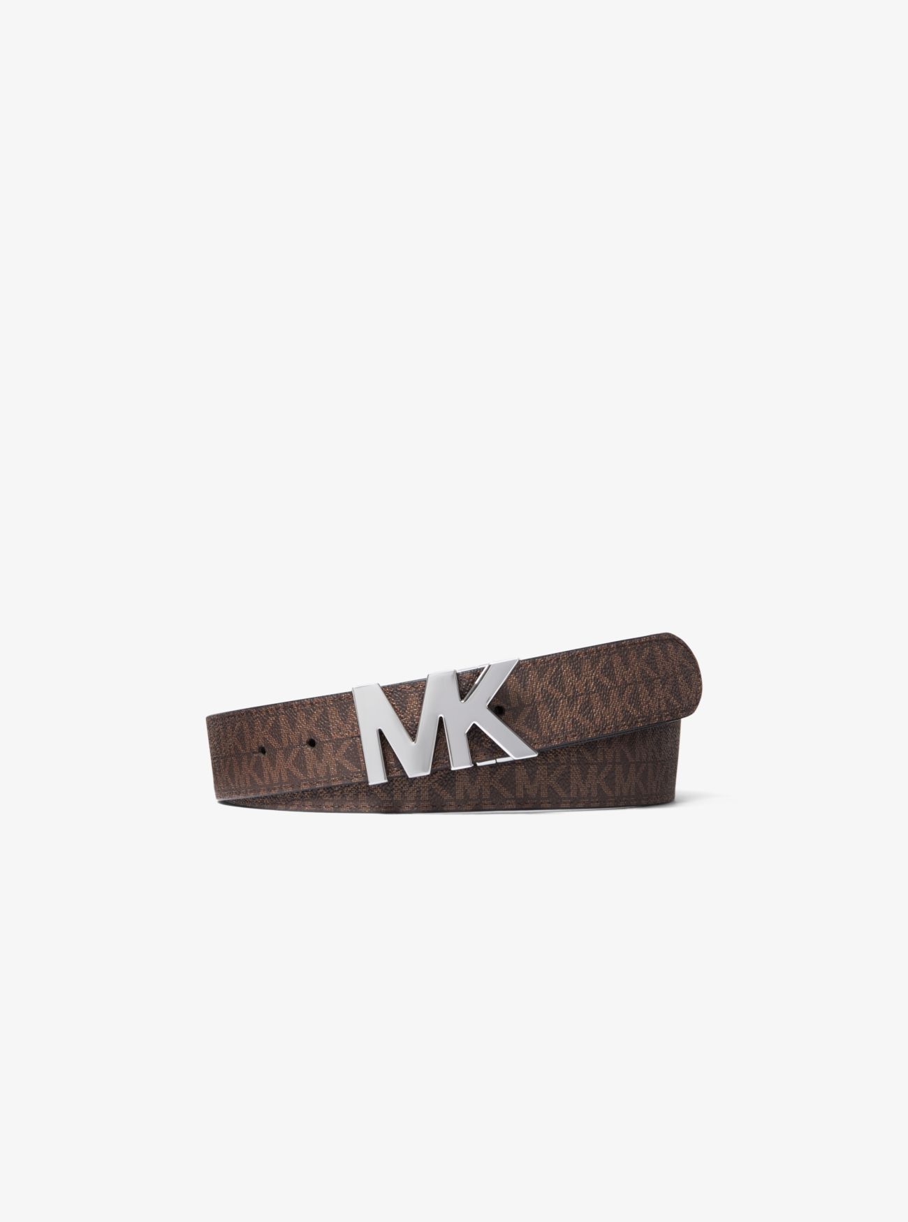 MK Reversible Logo Buckle Belt - Brown - Michael Kors
