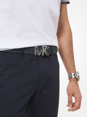 michael michael kors reversible signature with logo buckle belt