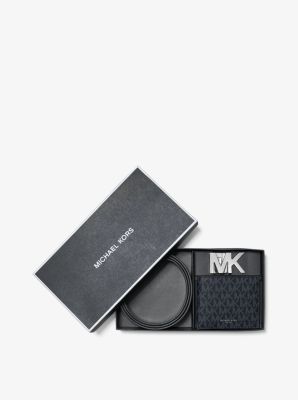 Logo Belt and Billfold Wallet Set 