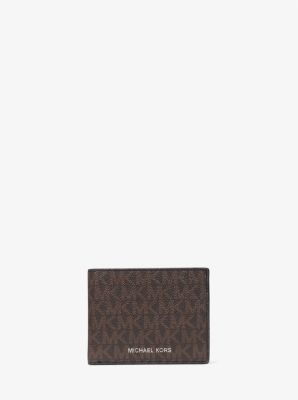 michael kors logo slim wallet