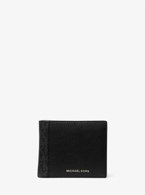 Hudson Leather and Signature Logo Billfold Wallet With Coin Pouch