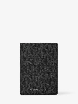 MK Bifold-Kartenetui Hudson Mit Signature-Logomuster - Schwarz