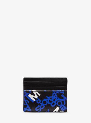 Brooklyn Tall Graphic Logo Crossgrain Leather Card Case