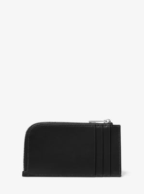 Leather ZipAround Card Case Michael Kors