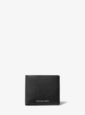 Hudson Logo Embossed Pebbled Leather Billfold Wallet