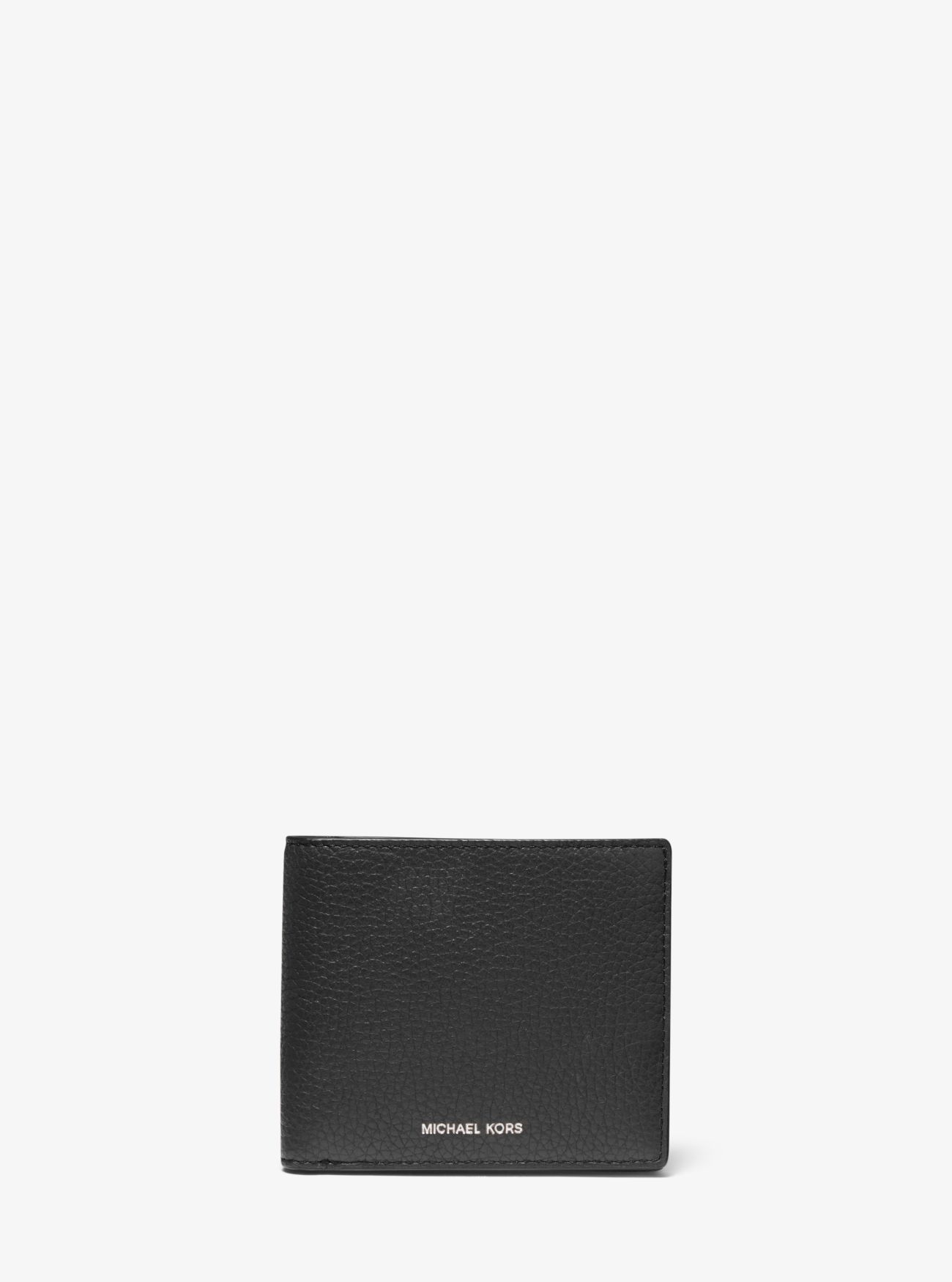 MK Hudson Pebbled Leather Billfold Wallet - Black - Michael Kors