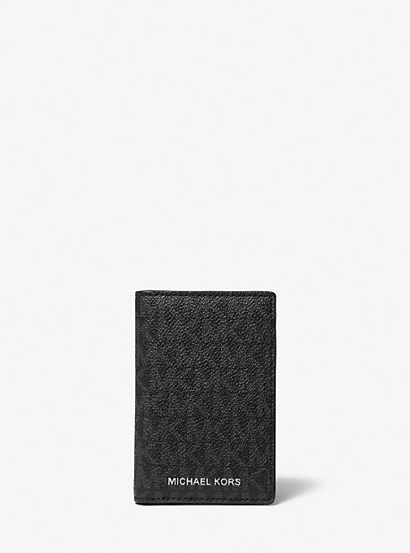 MK Mason Logo Bi-Fold Card Case - Black - Michael Kors