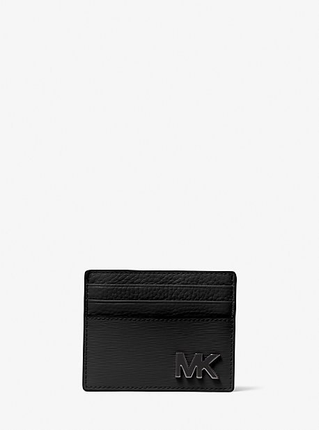 MK Hudson Leather Card Case - Black - Michael Kors