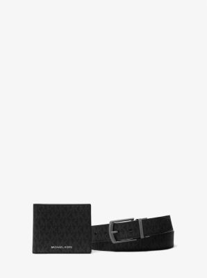 MK Signature Logo Wallet and Belt Gift Set - Black - Michael Kors