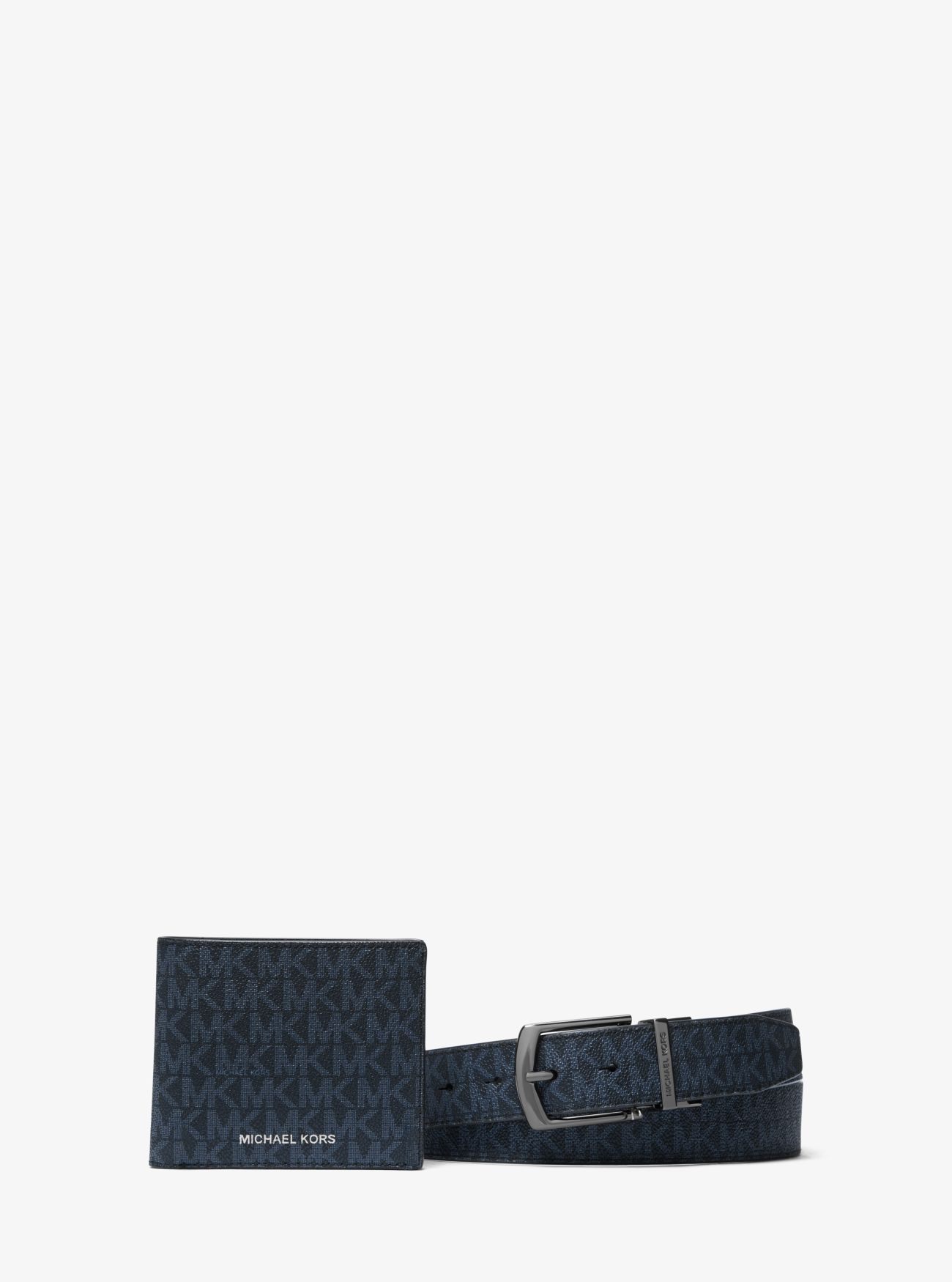 MK Signature Logo Wallet and Belt Gift Set - Blue - Michael Kors