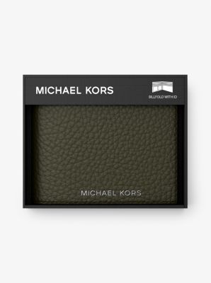 Billetera Hudson con pliegue para billetes de cuero granulado