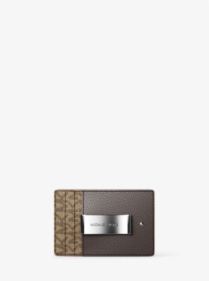 Kartenetui Hudson aus gekrispeltem Leder und Signature-Logostoff mit Geldklammer image number 2