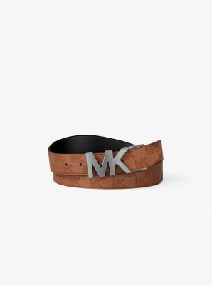 Reversible Leather Logo Buckle Belt