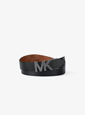 Reversible Leather Logo Buckle Belt