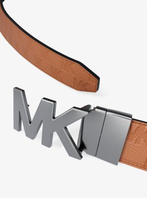 Reversible Leather Logo Buckle Belt