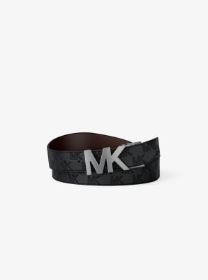 Reversible Leather Logo Buckle Belt