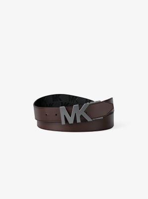 Reversible Leather Logo Buckle Belt