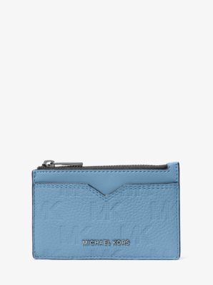 &Eacute;tui pour cartes Hudson en cuir gaufr&eacute; &agrave; logo