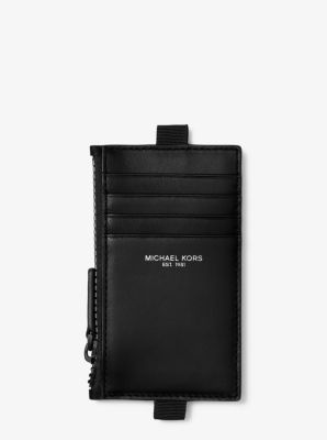 Leather Lanyard Zip Card Case | Michael Kors