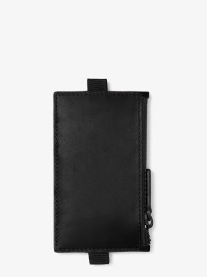 Leather Lanyard Zip Card Case
