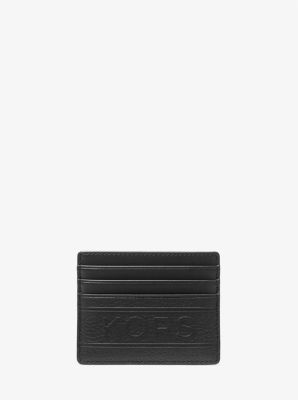 Hudson Embossed Pebbled Leather Tall Card Case
