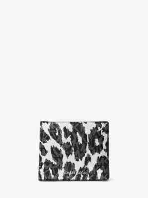 Billetera Hudson con estampado de leopardo y logotipo image number 0