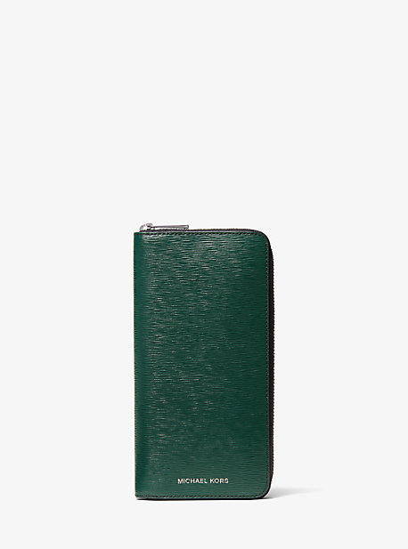 Hudson Crossgrain Leather Zip-Around Wallet