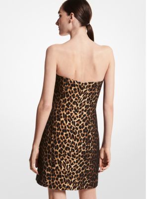 Leopard strapless sale dress