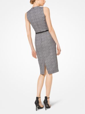 Houndstooth Wool Jacquard Sheath Dress | Michael Kors Canada